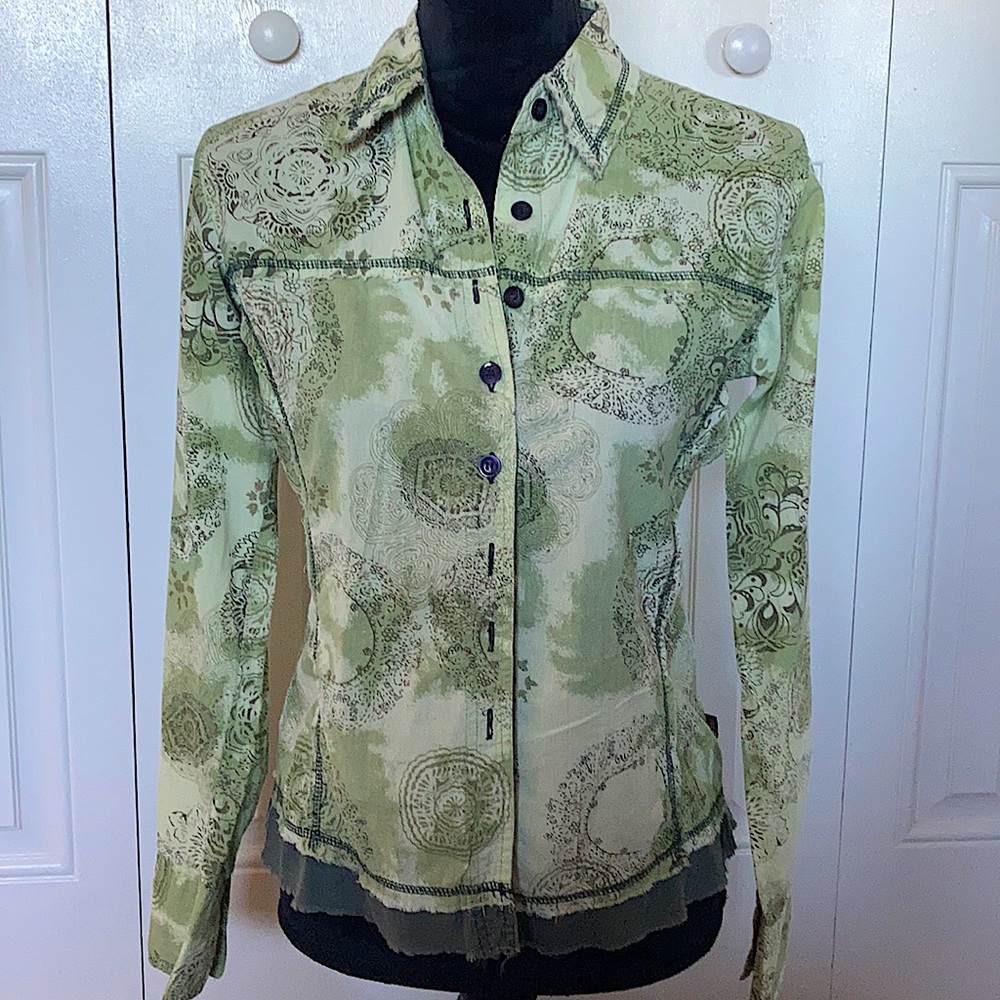Prana fitted Green Button Down Shirt